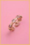 Heliophilia Silver Anillo de Latón con Circonio Dorado Talla Única